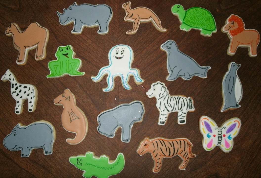 Decorated Frosted Animal Cookies